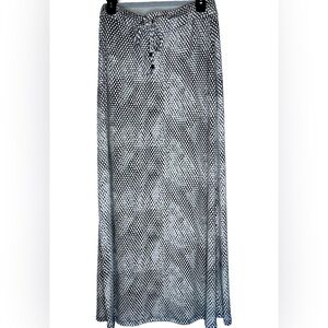 Michael Kors Drawstring Maxi Grey Animal Print Skirt Grey /white M